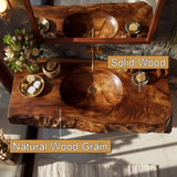 Zerona Live Edge Solid Wood Floating Bathroom Vanity with Integrated Sink SPA353646 - Timberustic Floating Bathroom Vanity with Integrated Sink