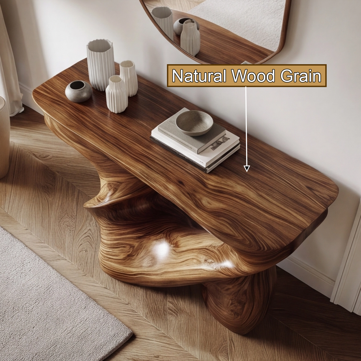 Zorathen Sculpted Solid Wood Console Table - Timberustic Console Table