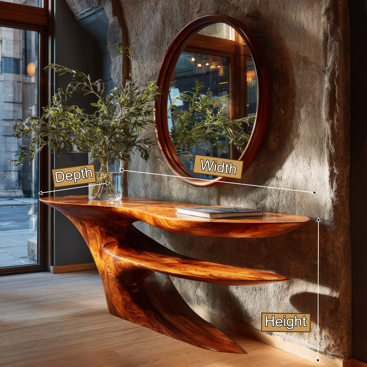 Zorathis Sculpted Solid Wood Console Table - Timberustic Console Table