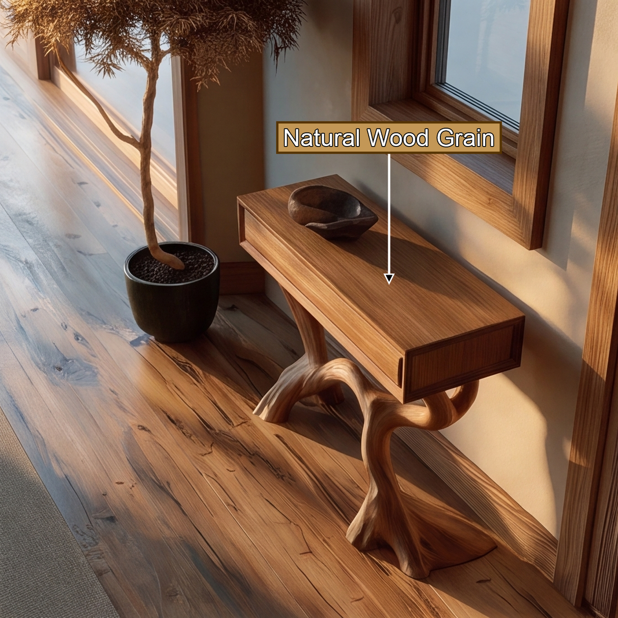 Zoraviel Sculpted Solid Wood Console Table SPA958478