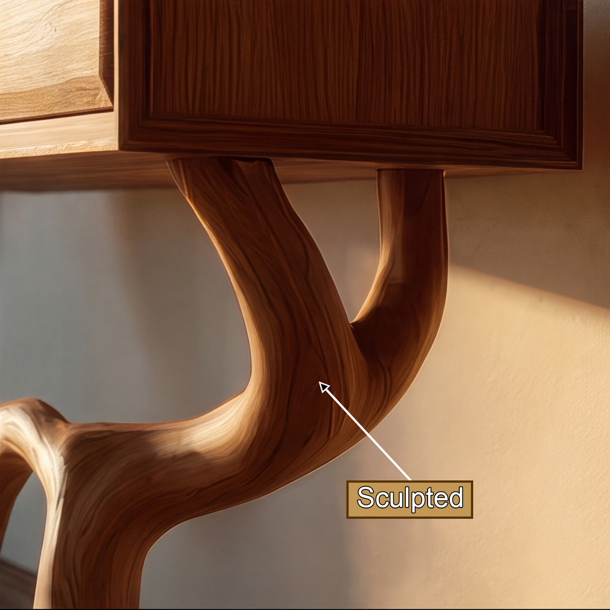 Zoraviel Sculpted Solid Wood Console Table SPA958478