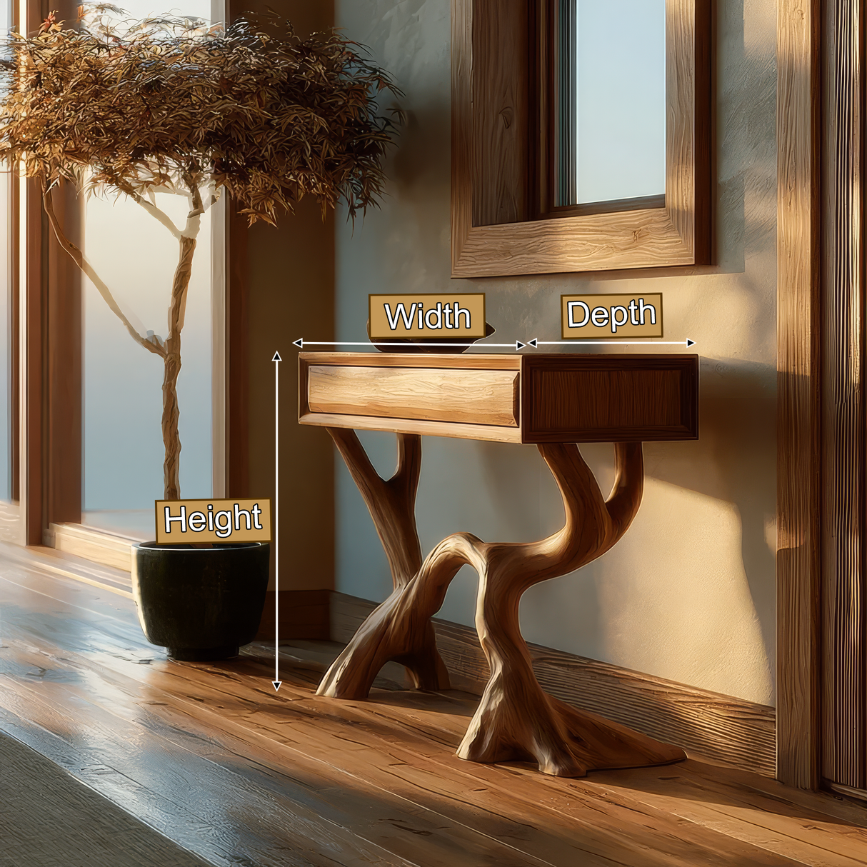 Zoraviel Sculpted Solid Wood Console Table SPA958478