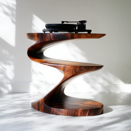 Zorenth Handcrafted Solid Wood Record Player Stand - Timberustic Record Player Stand With Storage