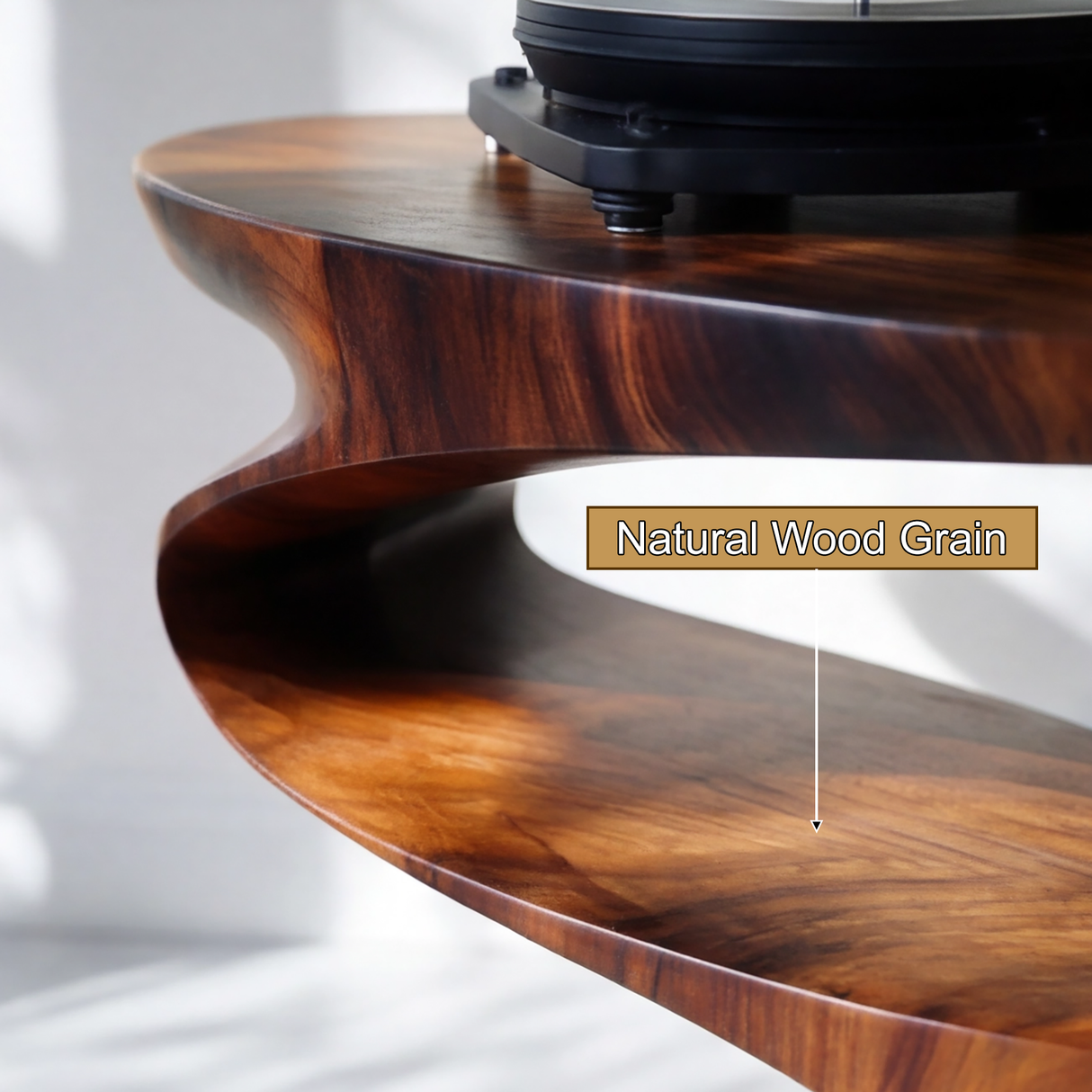 Zorenth Handcrafted Solid Wood Record Player Stand - Timberustic Record Player Stand With Storage