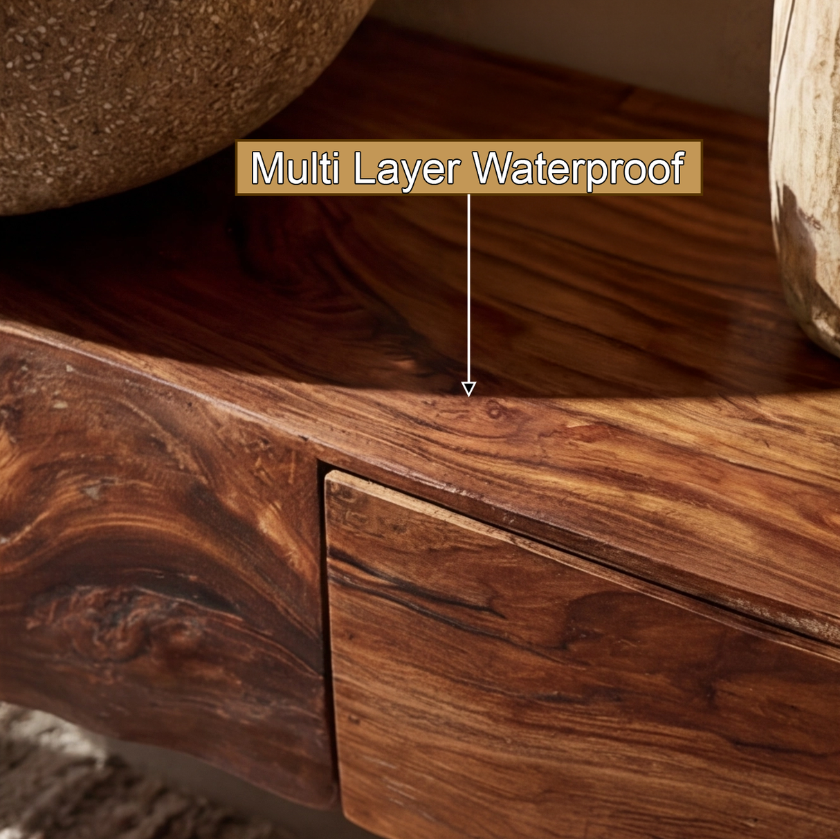 Zorren Live Edge Solid Wood Floating Bathroom Vanity with Drawers - Timberustic Floating Bathroom Vanity With Drawers