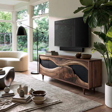 Zorvane Live Edge Solid Wood TV Cabinet - Timberustic TV Cabinet