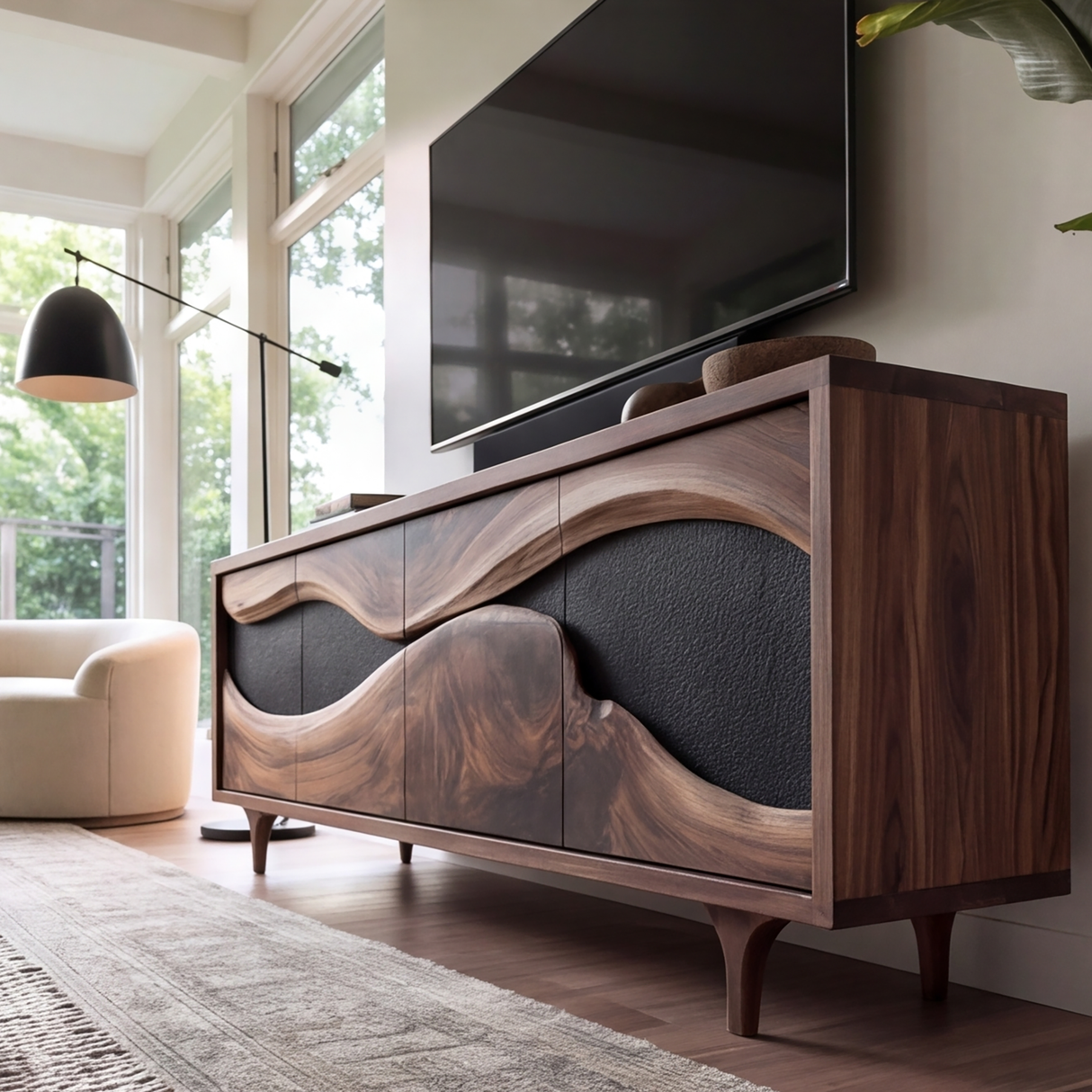 Zorvane Live Edge Solid Wood TV Cabinet - Timberustic TV Cabinet