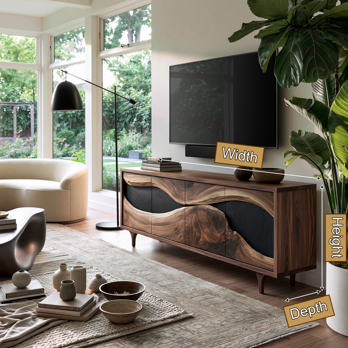 Zorvane Live Edge Solid Wood TV Cabinet - Timberustic TV Cabinet