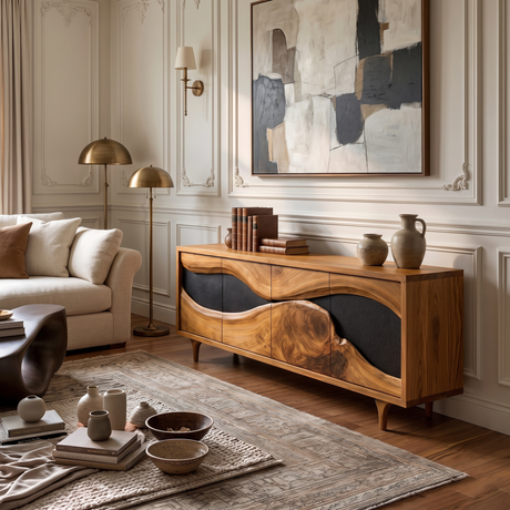 Zorvane Live Edge Solid Wood TV Cabinet Teak - Timberustic TV Cabinet