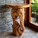 Zorvane Sculpted Solid Wood Pedestal Stand - Timberustic Pedestal Stand