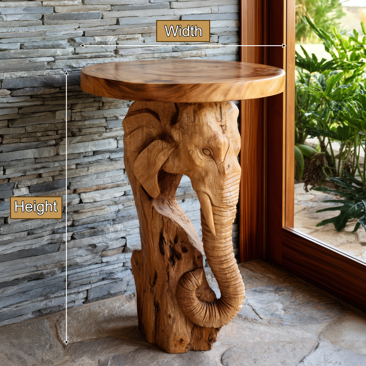Zorvane Sculpted Solid Wood Pedestal Stand - Timberustic Pedestal Stand