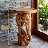 Zorvane Sculpted Solid Wood Pedestal Stand - Timberustic Pedestal Stand