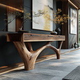 Zorvane Solid Wood Sculpted Console Table - Timberustic Console Table