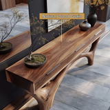 Zorvane Solid Wood Sculpted Console Table - Timberustic Console Table