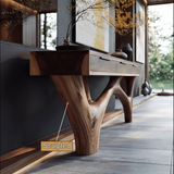 Zorvane Solid Wood Sculpted Console Table - Timberustic Console Table