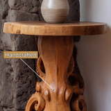 Zorvath Rootform Solid Wood Pedestal Stand - Timberustic Pedestal Stand
