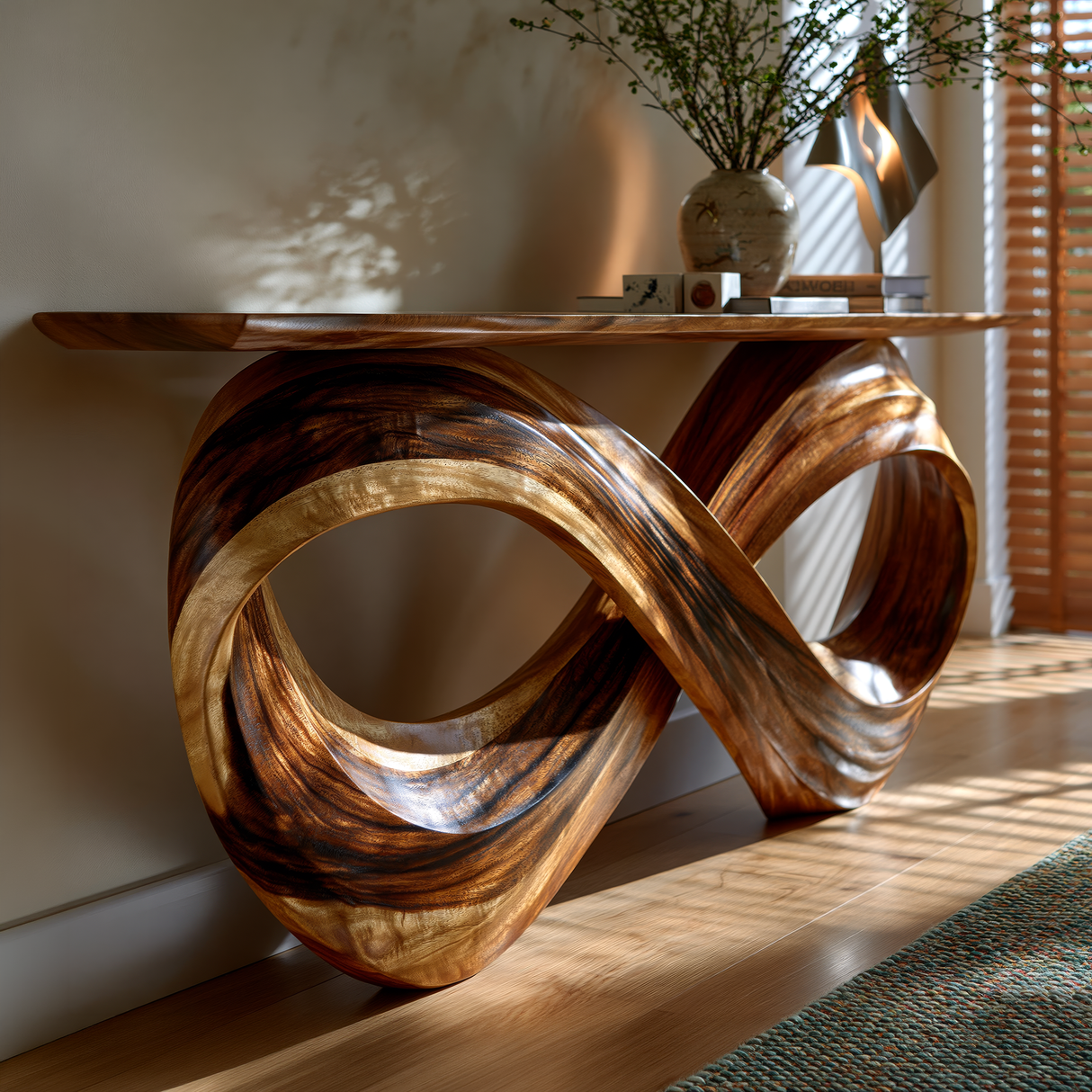 Zorvayne Sculpted Solid Wood Console Table - Timberustic Console Table