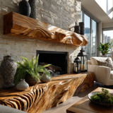 Zorveth Handcrafted Solid Wood Fireplace Mantel Shelf - Timberustic Fireplace Mantel Shelf