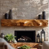 Zorveth Handcrafted Solid Wood Fireplace Mantel Shelf - Timberustic Fireplace Mantel Shelf