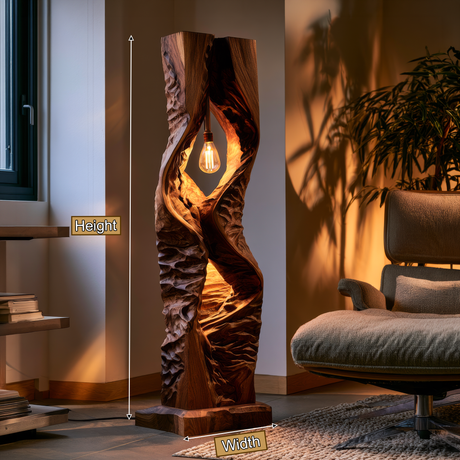 Zorveth Sculpted Solid Wood Floor Lamp - Timberustic Floor Lamp
