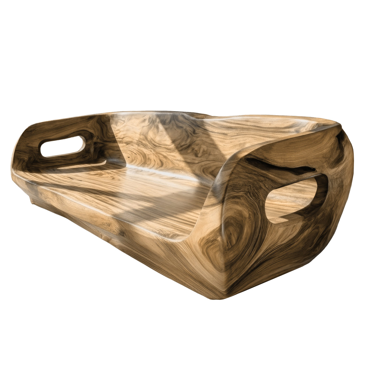 Zorveth Solid Wood Sculpted Sofa Natural Oak - Timberustic Sofa
