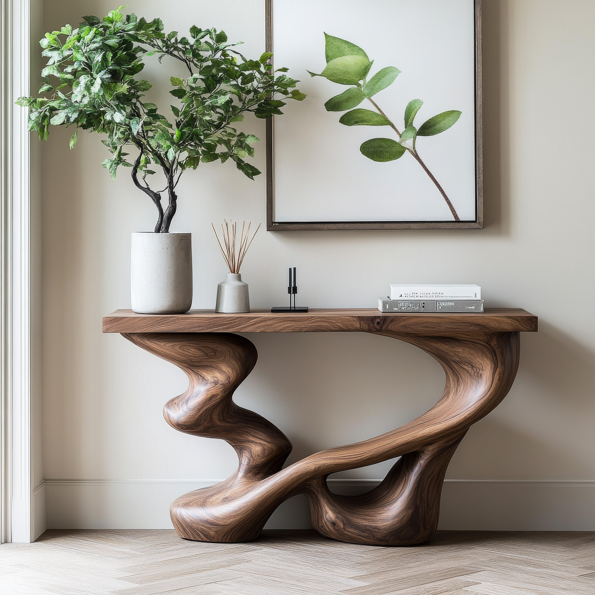 Zorvethis Sculpted Solid Wood Console Table - Timberustic Console Table
