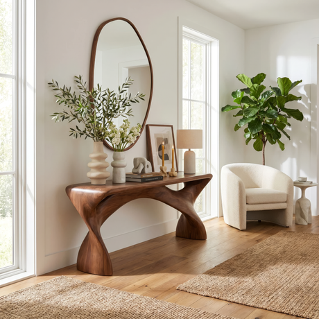 Zorvyn Sculpted Solid Wood Console Table - Timberustic Console Table