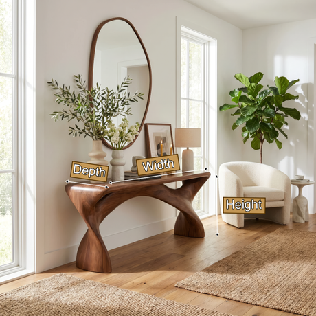 Zorvyn Sculpted Solid Wood Console Table - Timberustic Console Table