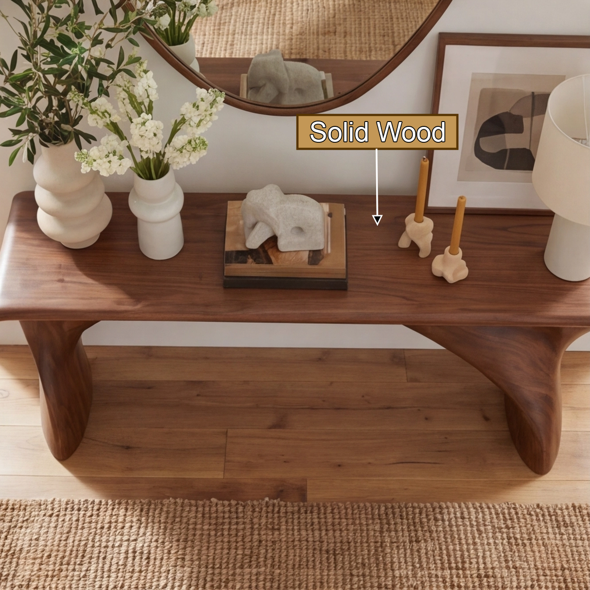 Zorvyn Sculpted Solid Wood Console Table - Timberustic Console Table