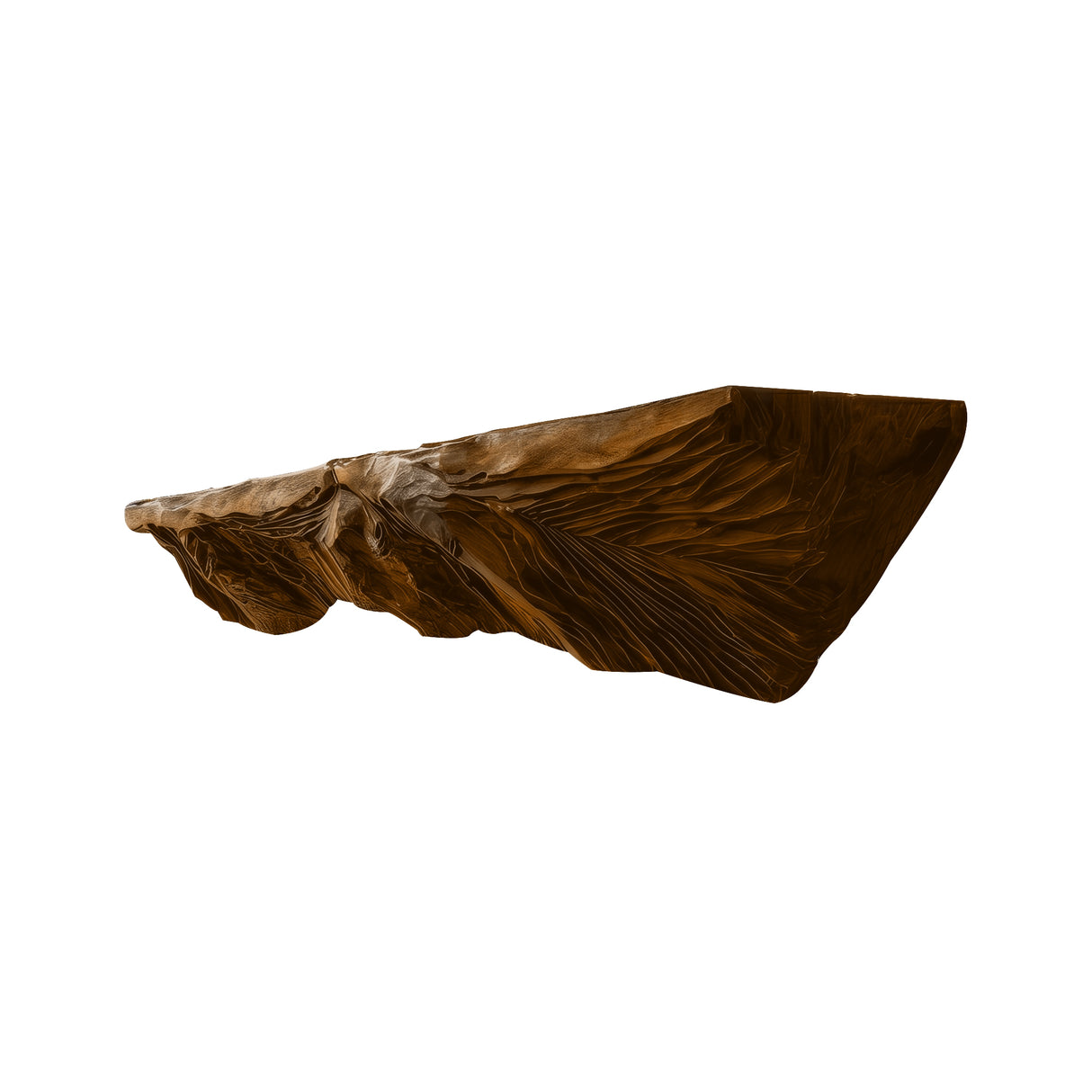 Zorynth Wave-Carved Solid Wood Fireplace Mantel Shelf Brown - Timberustic Fireplace Mantel Shelf