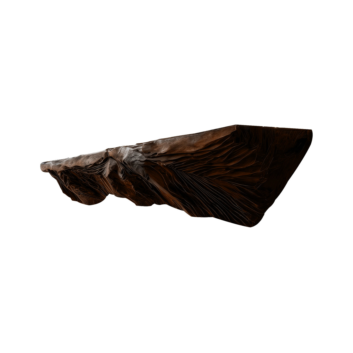 Zorynth Wave-Carved Solid Wood Fireplace Mantel Shelf Dark Walnut - Timberustic Fireplace Mantel Shelf