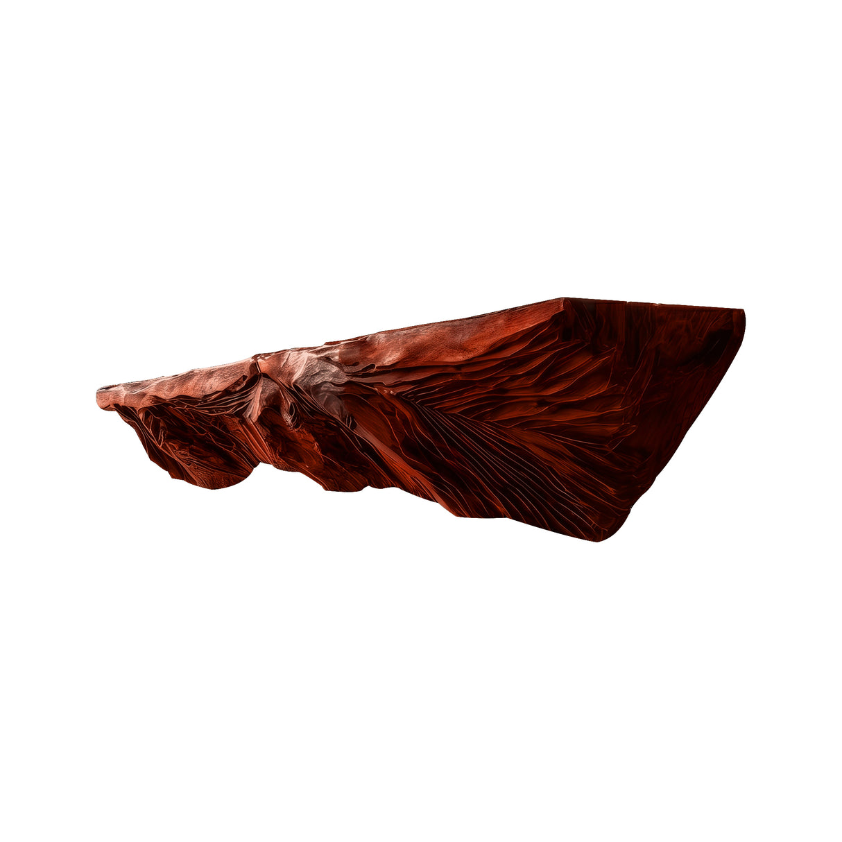 Zorynth Wave-Carved Solid Wood Fireplace Mantel Shelf Mahogany - Timberustic Fireplace Mantel Shelf