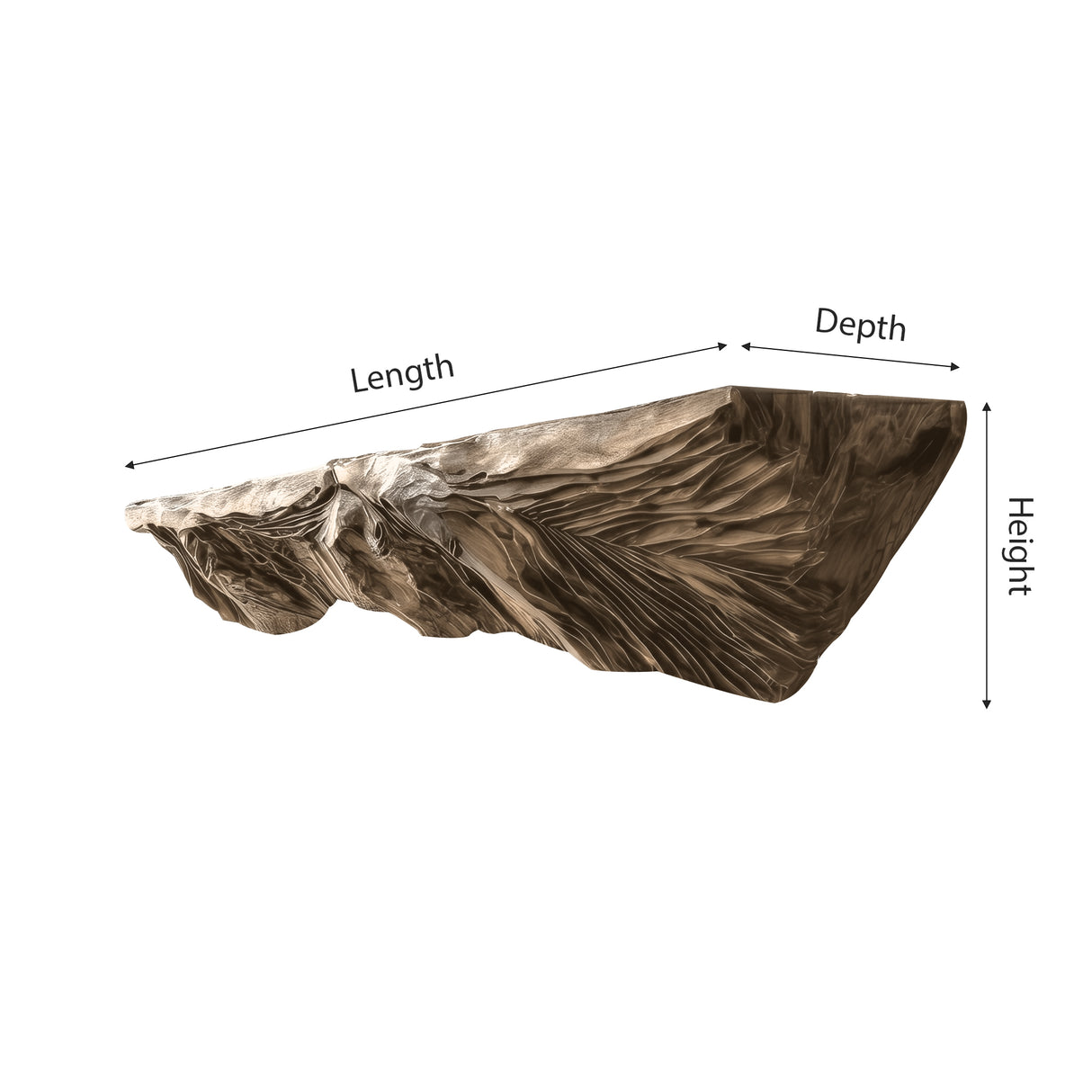 Zorynth Wave-Carved Solid Wood Fireplace Mantel Shelf - Timberustic Fireplace Mantel Shelf