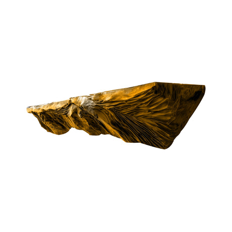 Zorynth Wave-Carved Solid Wood Fireplace Mantel Shelf Teak - Timberustic Fireplace Mantel Shelf