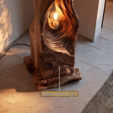 Zoryth Sculpted Solid Wood Floor Lamp - Timberustic Floor Lamp