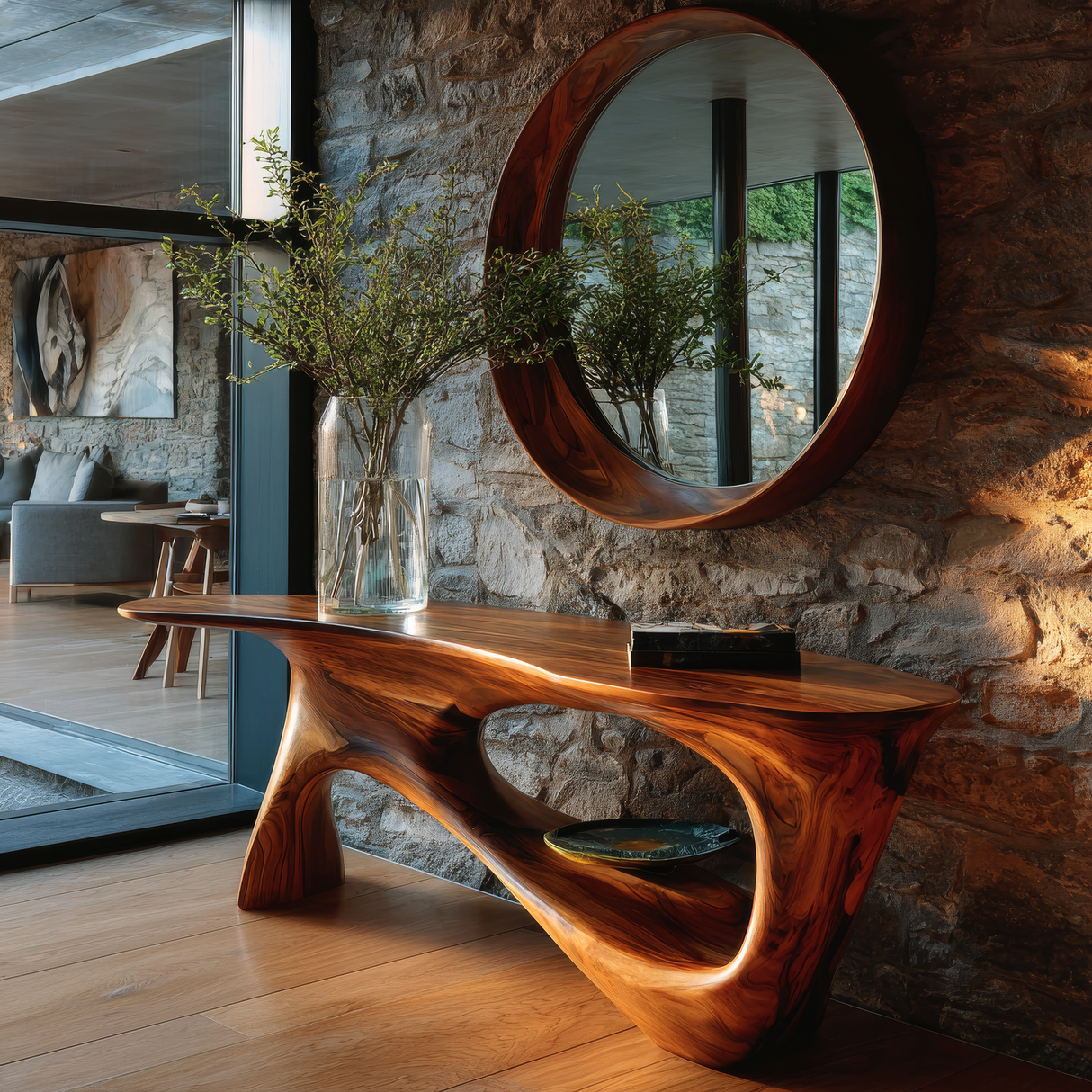 Zylarith Sculpted Solid Wood Console Table - Timberustic Console Table