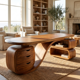 Zyphoria Handcrafted Solid Wood Desk with Drawers Brown - Timberustic Desk With Drawers