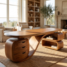 Zyphoria Handcrafted Solid Wood Desk with Drawers Brown - Timberustic Desk With Drawers