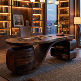 Zyphoria Handcrafted Solid Wood Desk with Drawers Dark Walnut - Timberustic Desk With Drawers