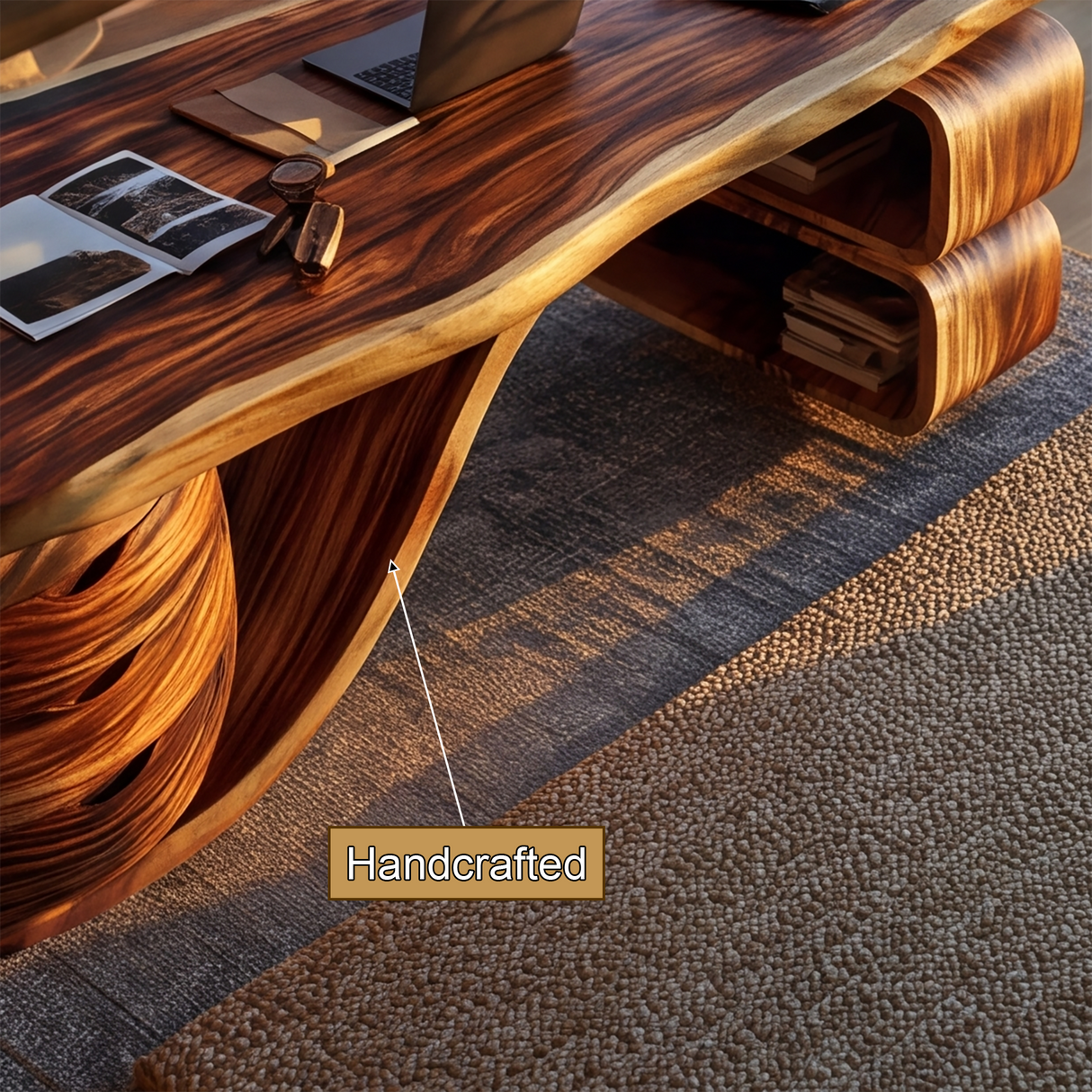 Zyphoria Handcrafted Solid Wood Desk with Drawers - Timberustic Desk With Drawers