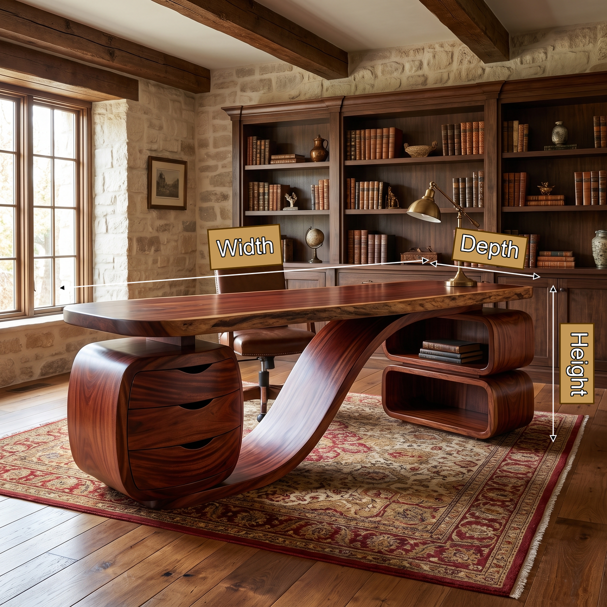 Zyphoria Handcrafted Solid Wood Desk with Drawers - Timberustic Desk With Drawers
