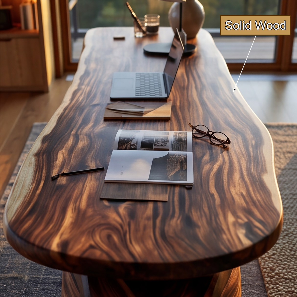 Zyphoria Handcrafted Solid Wood Desk with Drawers - Timberustic Desk With Drawers