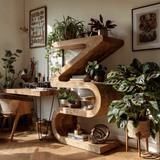 Zyra Sculpted Solid Wood Decorative Bookshelf - Timberustic Decorative Bookshelf