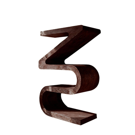 Zyra Sculpted Solid Wood Decorative Bookshelf Dark Walnut - Timberustic Decorative Bookshelf
