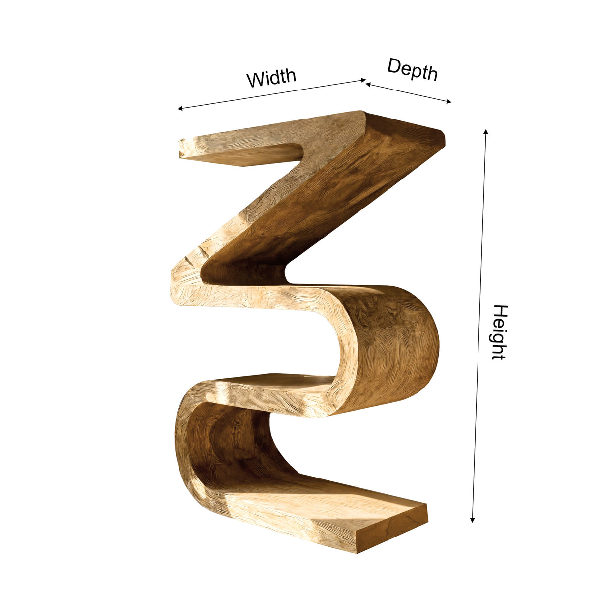 Zyra Sculpted Solid Wood Decorative Bookshelf - Timberustic Decorative Bookshelf