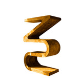 Zyra Sculpted Solid Wood Decorative Bookshelf Teak - Timberustic Decorative Bookshelf
