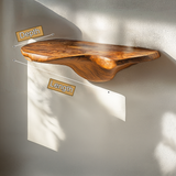 Zyrelith Sculpted Solid Wood Mushroom Floating Shelf SPA489464 - Timberustic Floating Shelf