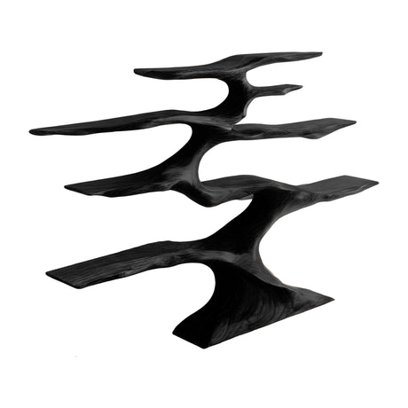 Zyrelith Sculpted Solid Wood Tree Bookshelf Black - Timberustic Tree Bookshelf