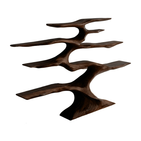 Zyrelith Sculpted Solid Wood Tree Bookshelf Dark Walnut - Timberustic Tree Bookshelf