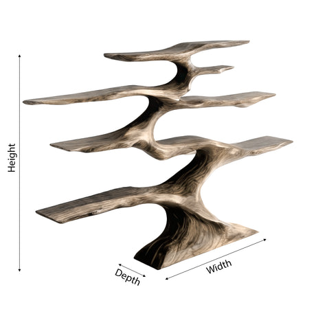Zyrelith Sculpted Solid Wood Tree Bookshelf - Timberustic Tree Bookshelf
